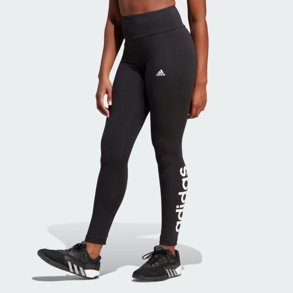 Adidas Essentials Logo Leggings Black High Rise Athletic Pants NWOT Size M